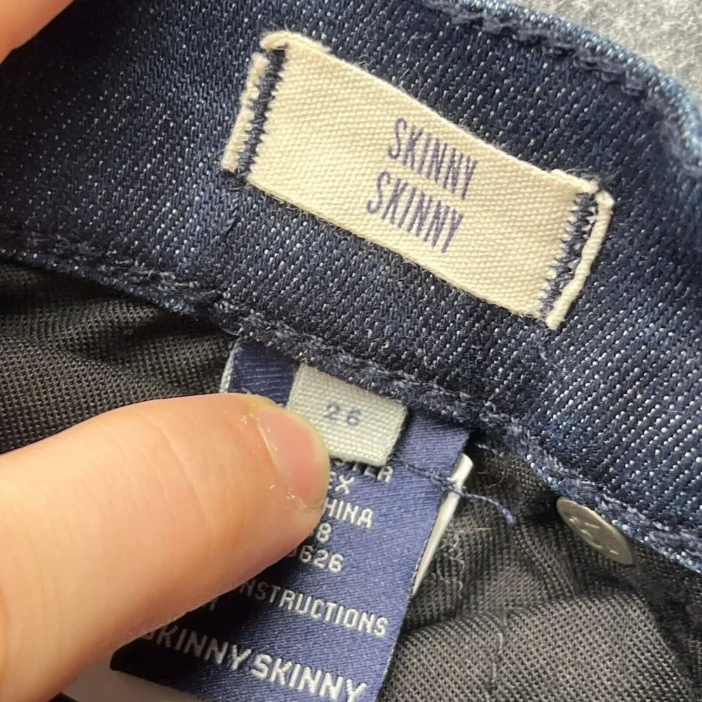 Madewell Jeans Women's 26 Skinny Skinny Dark Blue‎ Stretch Denim Ankle Zip